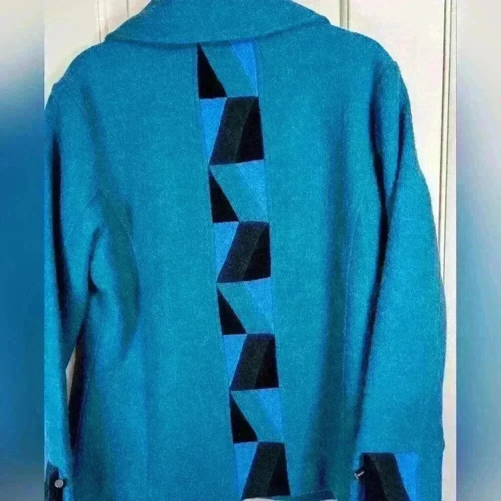 NWT Carson Boiled Wool Toggle Closure Geometric Pattern Jacket Large - Picture 3 of 12